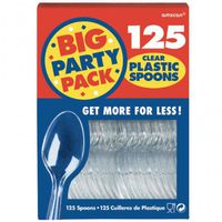 amscan Big Party Pack Plastic Spoon 125-Pack: Clear