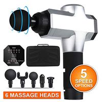 Massage Gun Deep Tissue Percussion Massage Gun Muscle Massager for Athletes Electric Body Muscle Massager for Neck Shoulder Back Pain Relief with 6 Quiet Heads Brushless Motor