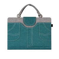 iPad Mini 4 Cover, Stylish Denim Handbag Design,Multiple Viewing Angle Stand, elecfan Protective Business Case Cover Shell with Handle for 7.9 inch iPad Mini 1/2/3/4 - Green
