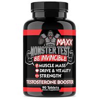 Angry Supplements Monster Test MAXX Testosterone Booster for Men - Maximum Strength Energy Pills for Natural Muscle Growth & Pump - Kit to Increase Drive and Vitality (1-Pack)