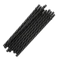 Vinjeely 10pcs Straight Drinking Straws Set Colorful Reusable PP Hard Plastic Stripe Drinking Straws for Party Wedding Decoration 9.06 Inches (Black)