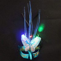 Mardi Gras Party Masquerade Mask,Halloween mask Makeup Dance Cosplay Glow mask Half face Glowing mask Blue Prom Masks
