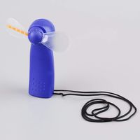 Detectorcatty Portable Handheld Cooling Fan Colorful LED Mini Light Battery Power W/Strap Brand New