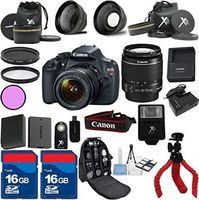 Canon Rebel T5 Camera Body with Canon 18-55mm is Lens Premium Bundle with Deluxe Backpack + 24pc Accessory Bundle Kit - International Version