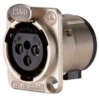 Switchcraft E3FSC 3 Pin XLR Connector Female Panel Silver Pins
