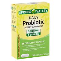 Spring Valley Daily Probiotic 5 Billion, Digestive Health, 30 Vegetarian Capsules (Pack of 2)