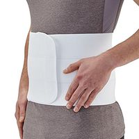 Ames Walker AW Style C20 Universal Abdominal Binder White One Size Fits All Controlled Tension Three Panel Design Wrap Around Design and Hook Closure May be Worn Post Surgical