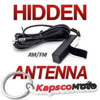 Krator Hidden Antenna - Fits Car Truck Motorcycle Harley Boat Golf Cart Campers Amplified Antenna AM FM WB Universal FM Car Radio Stereo Windshield Hidden Antenna + KapscoMoto Keychain