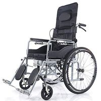 FLYSXP Wheelchair Portable Transport Folding Travel Chair Carrying Elderly Disabled Power Trolley Multi-Function Semi-Horizontal Walker Wheelchair