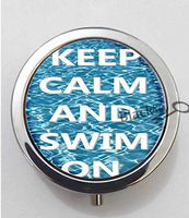 BlackKey Keep Calm And Swim On 3-Compartment Decorative Pocket Gift Box Case Organizer for Pill, Color 1 -81