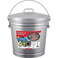 Behrens High Grade Steel 6106 6 Gal Silver Galvanized Steel Storage Can W/Locking Lid