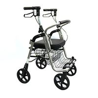 III- Elderly Shopping Cart Buy Food and Help with Seat Help Step Old Man Trolley Portable Folding Wheelchair