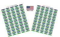 Made in USA! 100 Country Flag 1.5" x 1" Self Adhesive World Flag Scrapbook Stickers, Two Sheets of 50, 100 International Sticker Decal Flags Total (Lesotho)