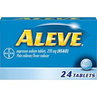Aleve Tablets, Naproxen Sodium 220 mg (NSAID), Pain Reliever/Fever Reducer, 24 Count