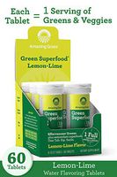 Amazing Grass Effervescent Tablets, Green Superfood Water Flavoring Tablet, Antioxidant Blend and One Serving of Alkalizing Greens, Lemon Lime Flavor, 60 Count