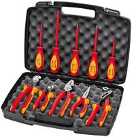 Knipex 989831US 10 -Piece 1000V Insulated High Leverage Pliers, Cutters, and Screwdriver Industrial Tool Set