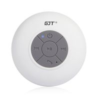 GJT Wireless Bluetooth Waterproof Shower Speaker Wireless Handsfree Portable Speakerphone,Dedicated Suction Cup for Shower,Bathroom,Pool, Boat,Car,Outdoor Use(White)