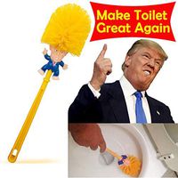 Winston Cronin Donald Trump Head Toilet Brush Cleaner Scrubber Funny Magic Trump Toilet Bowl Brush for Bathroom Deep Cleaning Make Toilet Great Again