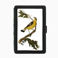 Perfection In Style Black Color Metal Cigarette Case Vintage Birds Design 009