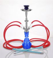 4 hose 21" Souq Blue Hookah Shisha Nargila water glass vase pipes smoke sale