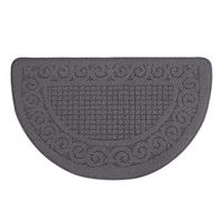 super1798 Solid Color Semicircle Shape Bedroom Anti-Slip Water Absorption Doormat Floor Carpet Rug Cushion Grey