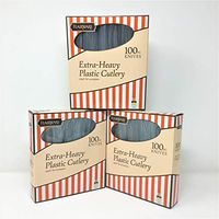 Fineline settings 300-Piece Extra Heavy Cutlery Knives, Clear. 3 x 100 Packs. (Packaging Design May Vary)