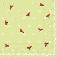Celebrate the Home Little Lady Birds 3-Ply Paper Cocktail Napkins, Mint Green, 20-Count