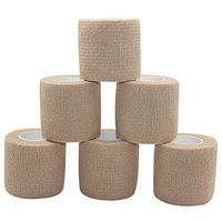 Vet Wrap Medical Tape for Skin Bandage Tape Vet Tape Cohesive Bandage 2 inch x 6 Pack Skin Fabric Bandages Self Sticking Bandage Self Adhering Bandage Wrap Stretch Self Adhesive Tape