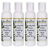 Swanson Eucalyptus Deep Heating Rub w/Aloe Vera 4 fl Ounce (118 ml) Gel (4 Pack)