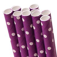 10 ct. Purple Polka Dot Paper Straw | Quantity: 10 | Length - 7 3/4" | Diameter - 1/4"