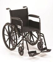 Wheelchair 18 w/Fixed Full Arms & Swingaway Det Footrests - World Wide Shipping