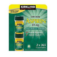 Kirkland Signature Low Dose Aspirin, 4 Bottles - 365Count Enteric Coated Tablets 81 Mg Each