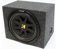 ASC Package Single 15" Kicker Sub Box Sealed Rearfire Subwoofer Enclosure C15 Comp 500 Watts Peak