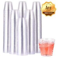 500 PACK Plastic Shot Glasses-1 Oz Disposable Cups-1 Ounce Tasting Cups-Party Cups Ideal for Whiskey, Wine Tasting, Food Samples