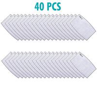 OUBA 40 PCS PM2.5 Activated Carbon Filters Meltblown Non-Woven Cloth 5 Layers Filters for Women Mens Children Black Cotton Adjustable Reusable Breathing Anti Dust