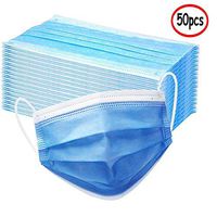 50pcs Disposable Face Cover 3 Layers Breathable Face Guard Mouth Cover,Earloop Dustproof Filter Comfortable and Thick