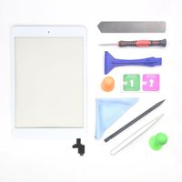 White iPad Mini 1 or 2 Touch Screen Digitizer Complete Assembly with IC Chip & Home Button Replacement with Tool kit Chips