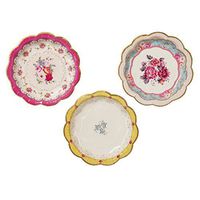 Talking Tables Tea Party Vintage Floral Paper Plates | Truly Scrumptious | Also Great For Birthday Party, Baby Shower, Wedding And Anniversary | 12 Count