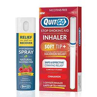 QuitGo Dual Support Quit Kit with Smoke-Free Soft Tip Inhaler, Herbal Relief & Recover Spray to Help Stop Smoking (Cinnamon, Dual Support)