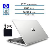 2019 Newest HP. 17.3 Inches Laptop Business Notebook Computer, Intel Quad Core i7-8550U Processor, 16GB RAM, 1TB SSD + 16GB Optane, Sliver, DVD Driver, GbE LAN, Webcam, Windows 10 W/Accessories