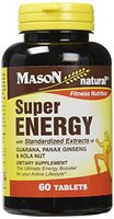Mason Vitamins Super Energy with Guarana, Panax Ginseng & Kola Nut Tablets, 60 Count