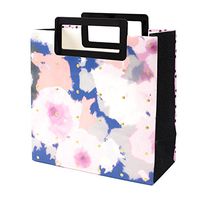 Hallmark Signature 10" Large Gift Bag (Bold Abstract Floral, Pink with Black Polka Dots) for Bridal Showers, Birthdays, Mother's Day and More
