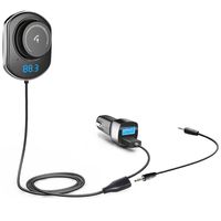 Comsoon Bluetooth Car Receiver, Wireless FM Transmitter Radio Adapter Hands free Car Kit with Mic, Dual USB Car Charger 5V/2.1A, 3.5mm AUX Cable, Echo & Noise Reduction and Magnetic Mounts (black)