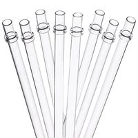 Dakoufish Reusable Smoothie Straws 11 inch Long Wide Mouth Plastic Straight Drinking Straws for Milkshakes, Set of 8 with Cleaning Brush (11inch, Clear)