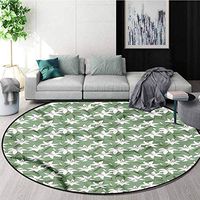RUGSMAT Romantic Super Soft Circle Rugs for Girls,Lilly Bouquet Design Design Non-Slip Fabric Round Rugs for Floor Mat Carpet Diameter-39