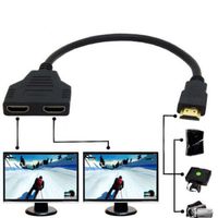 1080P HDMI Port HDMI Splitter Cable 1 Male to Dual HDMI 2 Female Splitter Cable Adapter Converter for DVD Players PS3 HDTV STB and Most LCD Projectors
