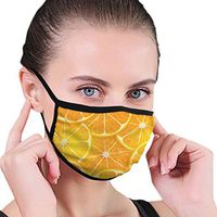 YOFFYO Soft Face Covers Earloop Anti Allergy Half Face Mouth Cover for Pollen Smog Climbing, Women Men Kids - Anti Pollution (Cartoon Cute Orange Lemon Mouth Cover)