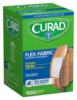 Curad Flex-Fabric Assorted Self-Adhesive-Bandages, 100 Count (Pack of 6)