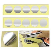 UNIQOOO 100pcs Silver Embossed Foil Blank Certificate Self-Adhesive Sealing Stickers - Perfect for Invitations, Certification, Graduation, Notary Seals, Corporate Seals, and Personalized Monogram Embo