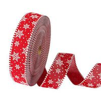Da.Wa Christmas Snowflake Ribbon Burlap Wired Ribbon Gift Wrapping Craftwork Party Decoration